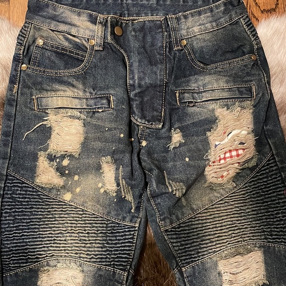 BALMAIN jeans NWT $1499 rare ripped with zippers - Picture 6 of 11